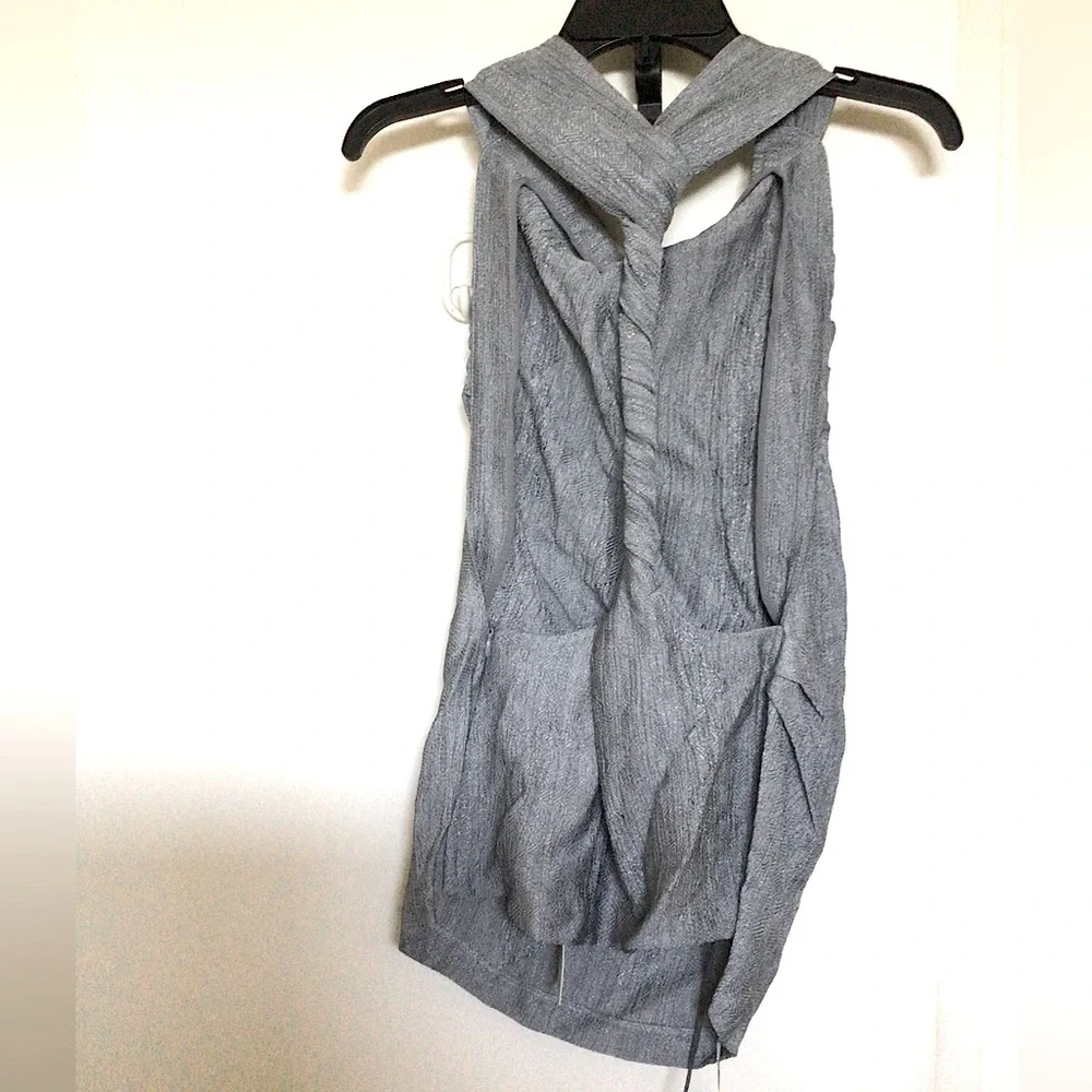 Zara Backless Crinkle Textured Twist Back Top